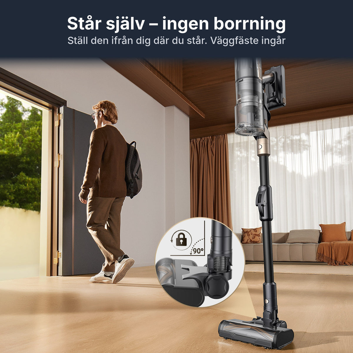 SV – Proscenic P20 står själv utan väggfäste