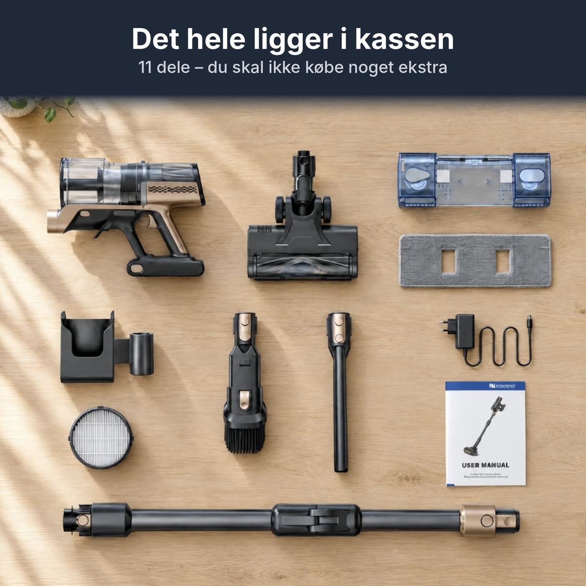 DA – Proscenic P20 tilbehør i kassen