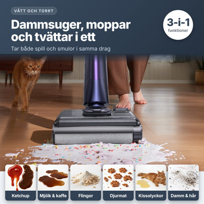 SV – AquaCore 1 tar vått och torrt smuts i ett drag