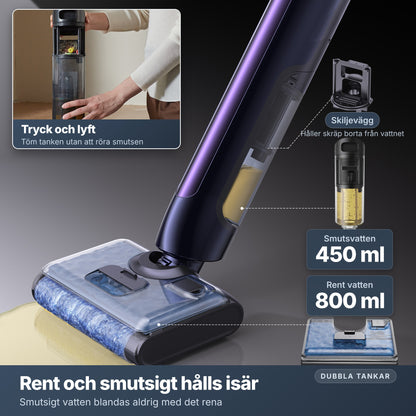 SV – AquaCore 1 dubbla tankar 800 ml rent och 450 ml smutsigt vatten